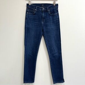 Citizens of Humanity rocket crop high rise skinny jeans raw hem size 26